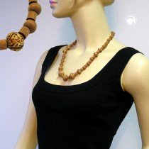 Collier Halskette Perlen nougat-braun 60cm
