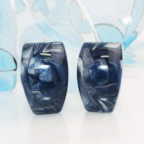 Ohrring Trapez blau-grau-marmoriert