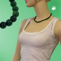 Collier Halskette Perlen 8mm grün-marmor 45cm