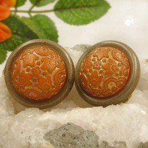 Ohrring orangeton messing-farbig