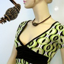 Collier Halskette Perle Edelweiß altmessing 42cm