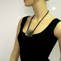 Collier Halskette Doppelscheibe altsilber 60cm