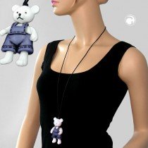 Collier Halskette Eisbär Hose jeansblau-schwarz 90cm