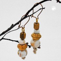 Ohrhaken 2 Perlen high-gold