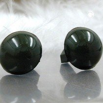 Ohrstecker Vollplastik oliv gewölbt