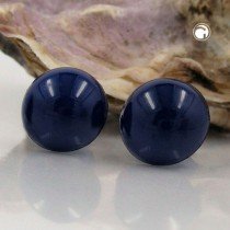 Ohrstecker Vollplastik blau gewölbt