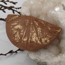 Brosche Fächer braun Gold-strich