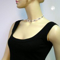 Halskette Kinder blau-weiß-schwarz 37cm