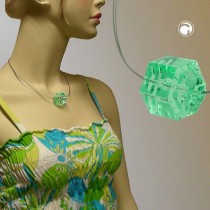 Collier Halskette Stufenperle mint-transparent 45cm
