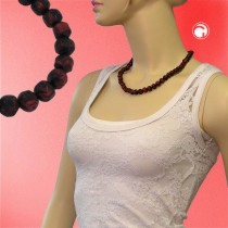 Collier Halskette Barockperle rot-schwarz 50cm