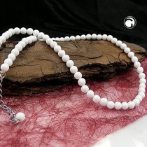 Collier Halskette Perle 6mm weiß-glänzend 45cm