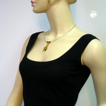 Collier Halskette Viereck champagner-oliv 45cm