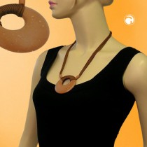 Collier Halskette karamel matt 4x Kordel braun 60cm