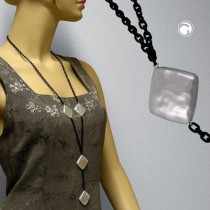Collier Halskette Viereck WW-kristall Anker 90cm