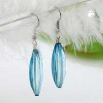 Ohrhaken Olive türkis transparent