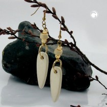 Ohrhaken Keramik creme-gold