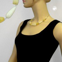 Collier Halskette gelb-beige Draht 45cm