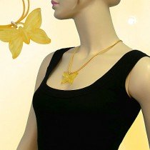 Collier Halskette Schmetterling gelb-transparent 55cm