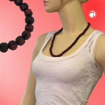 Collier Halskette Barockperle rot-schwarz 60cm
