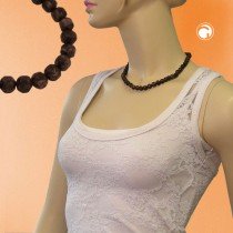 Collier Halskette Barockperlen braun-schwarz 45cm