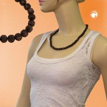 Collier Halskette Barockperlen braun-schwarz 55cm
