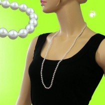 Collier Halskette 80cm Glasperlen WW geknotet