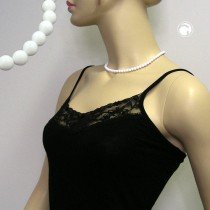 Halskette Perle 6mm weiß-glänzend 80cm