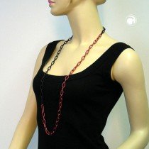 Collier Halskette Anker weit 8mm rot-schwarz-rot 100cm