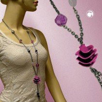 Collier Halskette Spirale flieder Ankerkette 95cm