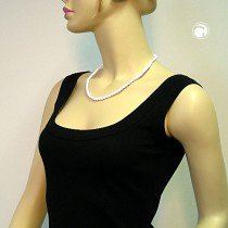 Collier Halskette Perlen 6 weiß-glänzend 50cm