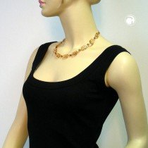 Collier Halskette Vierecke topas-Schliff 45cm