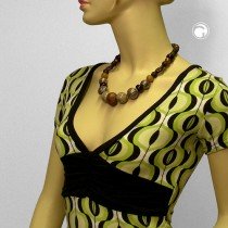 Collier Halskette Perlen brauntöne altmessing 55cm