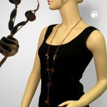 Collier Halskette Spiralperle braun dunkelbraun 100cm