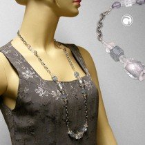 Collier Halskette Steinperle mit AnkerCollier Halskette grau 95cm