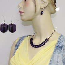 Ohrhaken Schrägperle lila-metallic