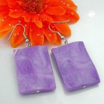 Ohrhaken Viereck gewellt flieder-weiß