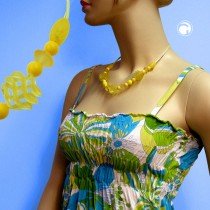 Collier Halskette 3x Spiralperle gelb 45cm