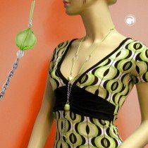 Collier Halskette mint-kristall-hellgrau 90cm