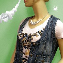 Collier Halskette 3x Walze kristall-facettiert 45cm