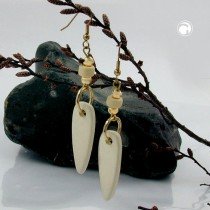 Ohrhaken Keramik creme-gold