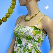 Collier Halskette Crashperle Viereck hellgrün 48cm