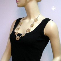 Collier Halskette 9 Ringe braun-marm 60cm