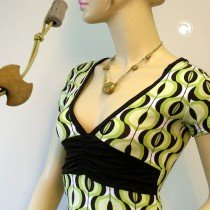 Collier Halskette Scheibe oliv-seidig 50cm