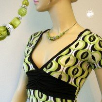 Collier Halskette Crashperle hellgrün chrom 45cm