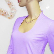 Halskette Süßwasserzuchtperle 3-farbig 925 Sterlingsilber 45cm