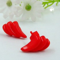 Ohrstecker streifig rot Vollplastik