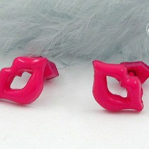 Ohrstecker Mund pink Vollplastik