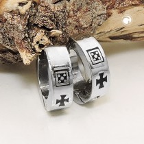 Creolen Ohrringe Tatzenkreuz schwarz Edelstahl