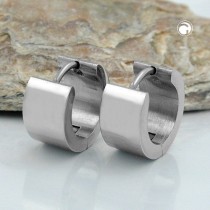 Creolen Ohrringe 13x7mm glänzend Edelstahl