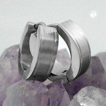 Creolen Ohrringe 13x4mm matt Edelstahl